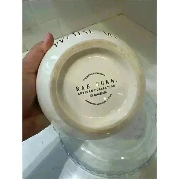 Rae Dunn CEREAL Bowl White Magenta Collectible artisan collection Wake up - Picture 5 of 8